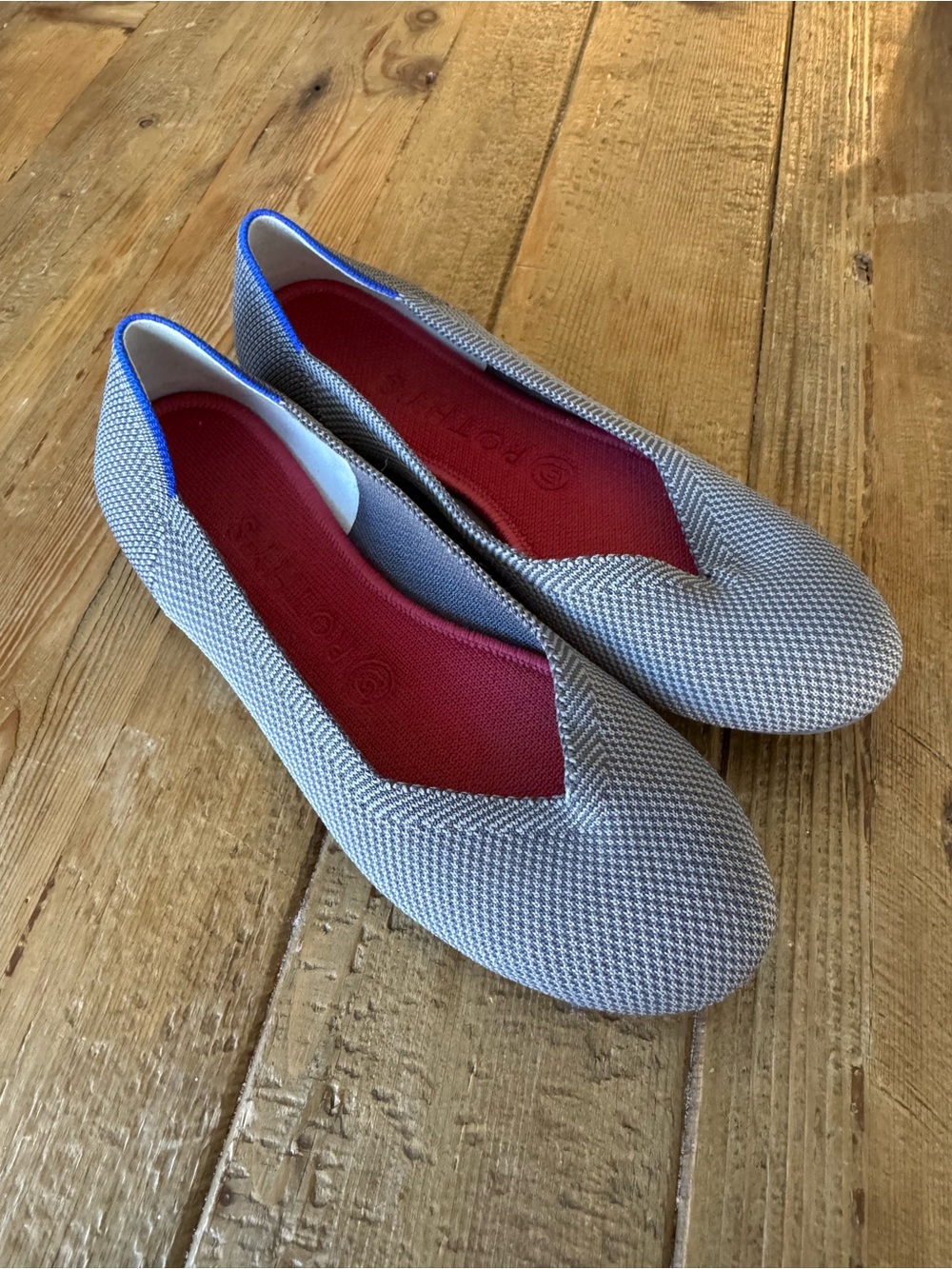 Rothy's The Flat in Pebble Grey Blue- Size 7.5